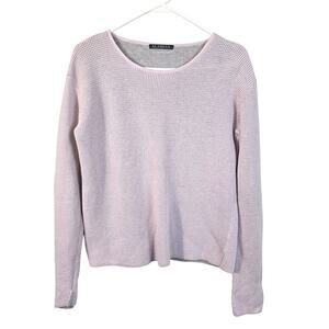 Alashan Top Women's S Pink Gray Waffle Weave Cotton Cashmere Athleisure Casual